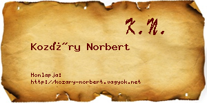 Kozáry Norbert névjegykártya