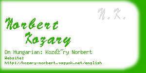 norbert kozary business card